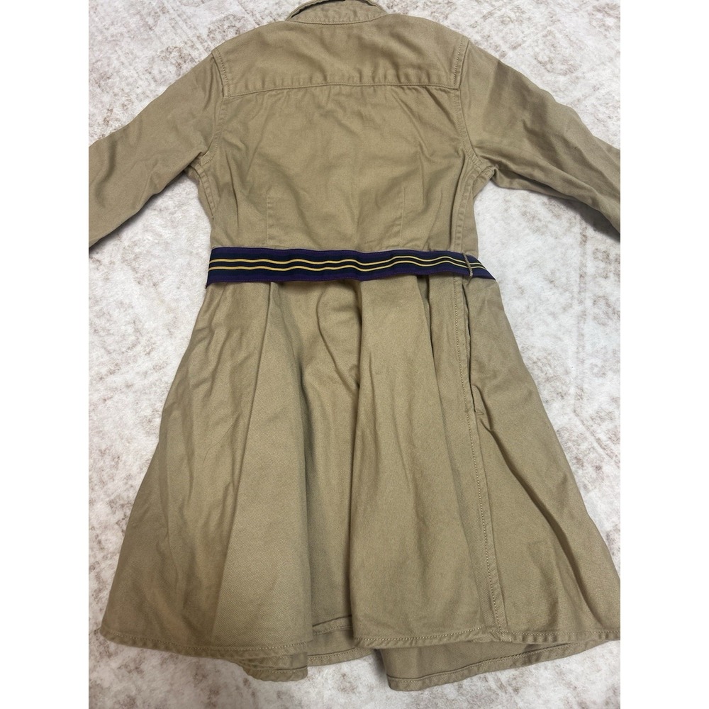 RALPH LAUREN Shirt-Dress Size 4‎ Girls Belted Chino Long Sleeve Khaki - Picture 11 of 11
